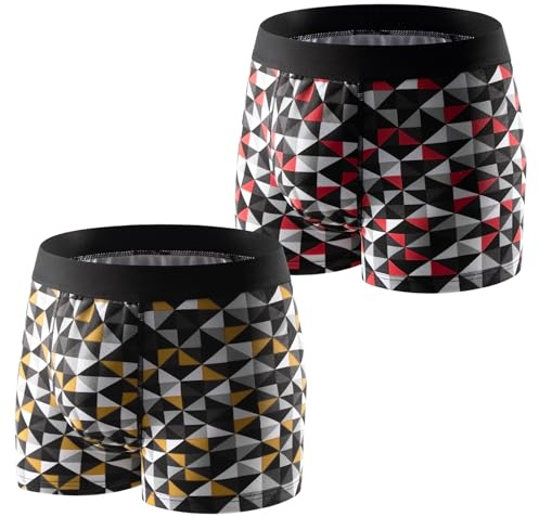 Carer 2er Pack Inkontinenz Pants für Männer 250ml Absorptionskapazität Baumwolle Herren Inkontinenz Boxershorts Waschbar Wiederverwendbar Weich Komfort für täglichen Gebrauch kariert Größe L