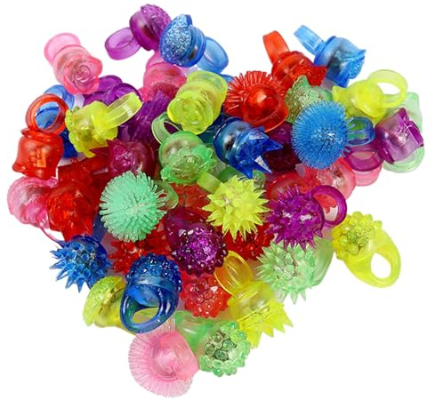 24 anillos iluminados, lindo y divertido anillo de destello que brilla en la oscuridad, llamativas luces para los dedos, novedad para carnavales, fiestas de cumpleaños, bodas, al azar, luces para los