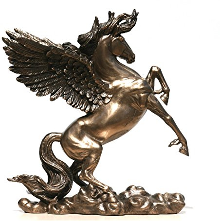 Pegasus Figur - Das geflügelte Pferd | Griechische Mythologie Skulptur Statue Veronese Bronze-Optik