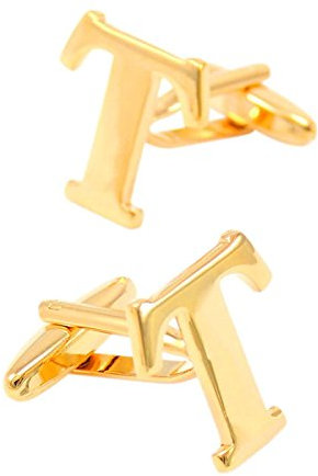Bishiling Mode Edelstahl Herren Manschettenknöpfe Hochzeit T Buchstabe Manschetten Knöpfen Hemd Gold