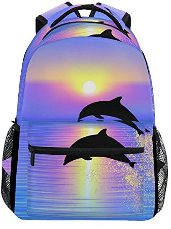 COOSUN Jumping Dolphins zufällige Rucksack Schultasche Reise Daypack Jumping Dolphins2