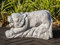 IDYL Granit-Stein Tierfigur Tiger | Frostfest | Länge 30 cm | Grau | Handarbeit |Asiatische Dekoration für Garten und Terrasse |
