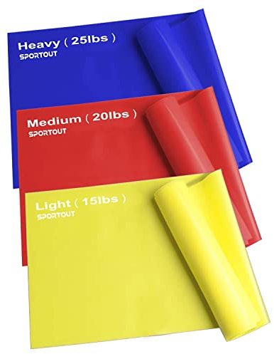 Sportout Fitnessbänder 3er-Set, 2m Ultra Lange Gymnastikband,3 Widerstandsstufen Dehnbänder,Resistance Band Trainingsbänder für Yoga, Ballett, Pilates, Physiotherapie