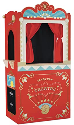 Le Toy Van - Wooden Educational Puppet Theatre, Kids Role Play Toy - Suitable For 3 Years +, Multicolor, 69.85 x 40.89 x 121.92 cm