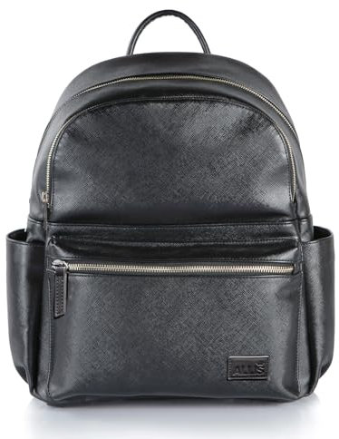 Allis Baby Changing Bag Backpack Large Nappy Bag for Mom and Dad, Diaper Bags with Travel Changing Mat - Black