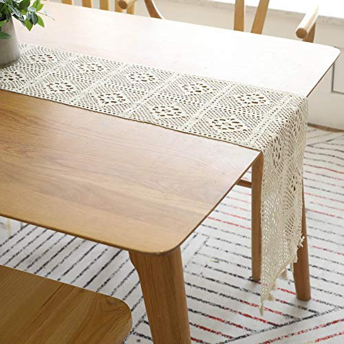Rysmliuhan Shop Tischband Tisch läufer deko Outdoor Tisch Runner Tisch dekor Esstisch herzstück Außen Dekoration Leinen Tisch läufer Waschbar tischdecke 24X220,beige