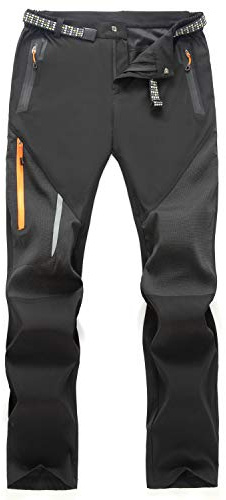 LUI SUI Pantalon de Marche Respirant en Plein air pour Hommes Pantalon Tactique Coupe-Vent léger Pantalon de randonnée à Taille élastique avec Poches à Fermeture éclair