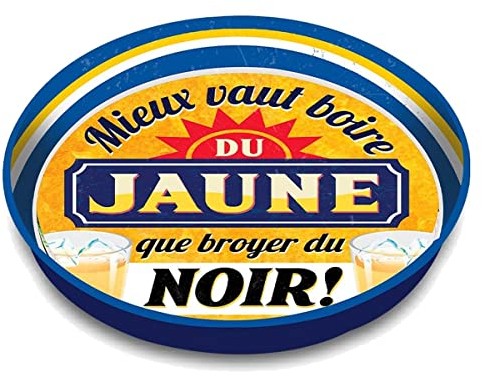 Plateau métallique Boire du Jaune