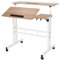 SDHYL Bureau Assis Debout Mobile pour Ordinateur Portable Table de Lit Roulante Réglable en Hauteur 67-115cm Bureau Informatique Multifonctionnel avec Emplacement pour Phone/Tablette Chêne/Blanc