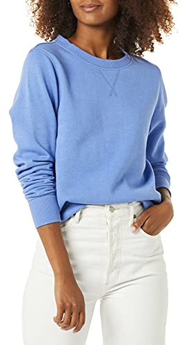 Amazon Essentials Felpa Girocollo in Tessuto French Terry (Disponibile in Taglie Forti) Donna, Blu, M
