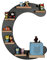 MR TEDDY BEAR Kinderregal Buchstabe C | Holzregal für Toniebox und Tonies | Tonie-Regal hergestellt in der EU | Wandregal zum Spielen und Sammeln | Für Mädchen und Jungen | im C Design in Anthrazit