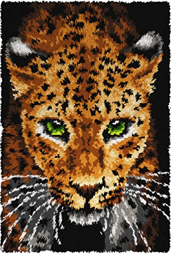 Orchidea - Latch Hook Rug Kit - Leopard - Printed Canvas - 4.5 Count - for Adults - 4164