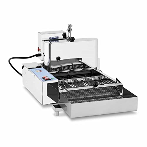 Royal Catering RC-DM04 Doughnut Machine 2,800 W 960 Doughnuts/h Doughnut Maker Doughnut Fryer Doughnut Robot (Stainless Steel, 4.8L Dough, 4 Doughnuts at Once)