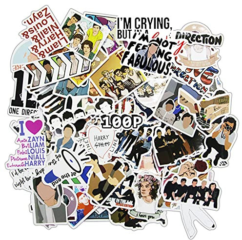 One Direc_Tion Aufkleber, 100 Stück, Vinyl, wasserdicht, für Wasserflasche, Laptop, Skateboard, Scrapbook, coole Aufkleber für Jugendliche und Erwachsene