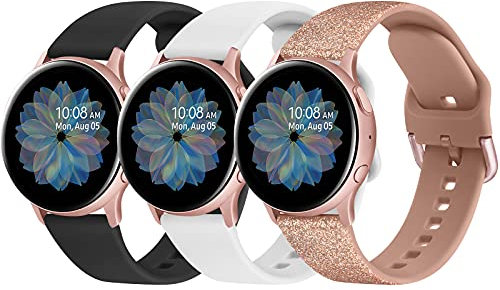 Fook 3 Pack Correa Compatible con Samsung Galaxy Watch Active 2 40mm 44mm, 20mm Pulseras de Repuesto para Galaxy Watch 3 41mm / Galaxy Watch 42mm / Gear S2 Classic/Galaxy Watch 4/4 Classic