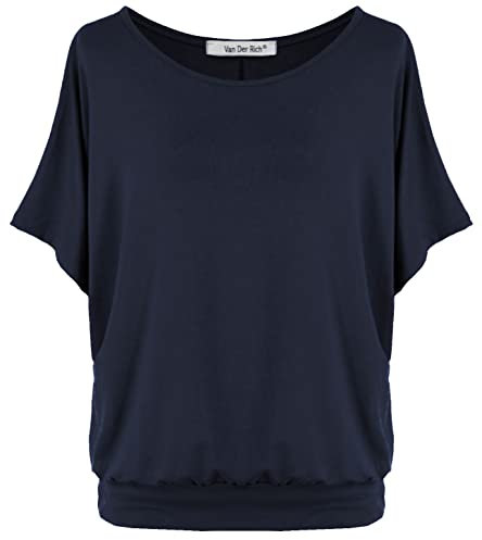 Van Der Rich ® - Oversize T-Shirt mit Fledermausärme - Damen(Marine, L)