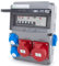 ELS Elektrotechnika Steckdosenverteiler Baustromverteiler Wandverteiler Schuko 4x230V + Leitungsschutzschalter 2x LS C16, CEE 16A, CEE 32A + Fehlerstromschutzschalter FI 40/4/0.03A Verdrahtet IP44