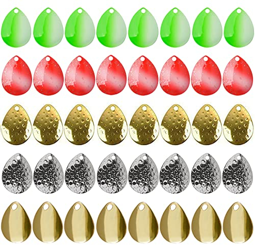 Angelköder Spinner Blade Walleye Rig Making Kit, Fishing Accessories for Walleye Spinner Crawler Harnes Spinner Blades Rig Floats Clevises Beads Fishing Hooks 40pcs/195pcs