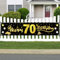 GoldRock 70. Geburtstag Deko Banner für Frau und Männer, Dekoration, Happy Birthday Geburtstagsbanner 210cm × 40 cm, Zeichen Poster Photo Booth Hintergrund