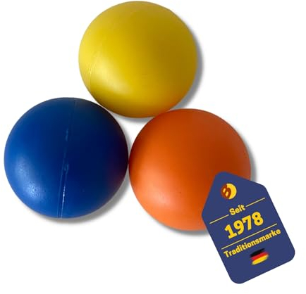BEST SPORTING Beachball Bälle I Ersatzbälle für Beach-Ball I 3 Softbälle aus Kunststoff I Ping Pong Bälle in blau gelb & orange I Softball Kinder I Beach-Tennis Bälle I Softball Tennis