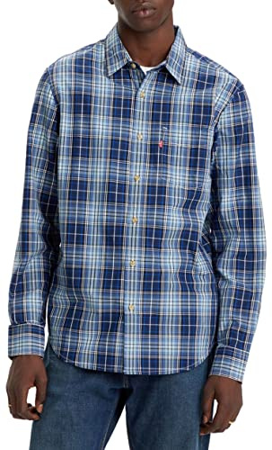Levi's Herren Sunset 1-Pocket Standard Hemd,Emmett Plaid Bright White,S