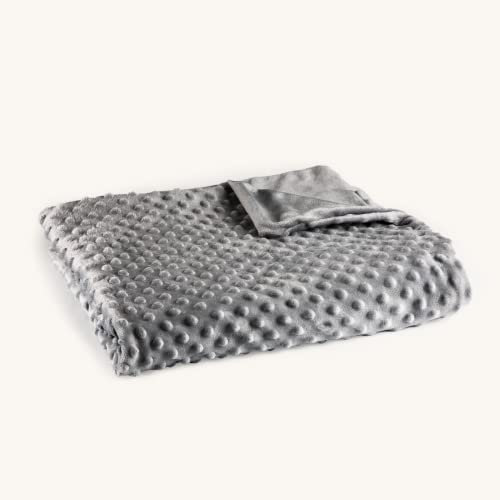 Aimon Weighted Blanket Cover (48x72, Dark Grey, Twin Size, Side Zipper) Minky Dot Weighted Blanket Cover, Soft and Removable