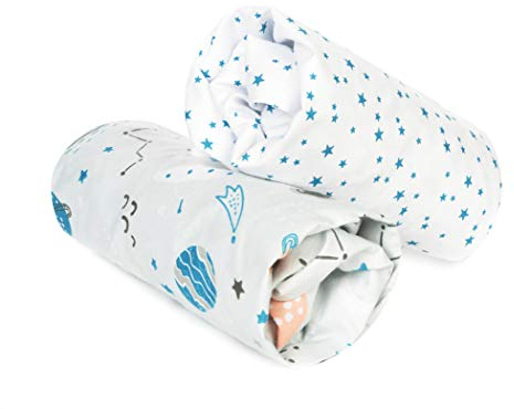 FlyIdeas 2-teiliges Spannbettlaken-Set für Kinderbett 80x160 cm – 100% Baumwolle, Weich & Atmungsaktiv – Perfekte Passform für Babybett & Reisebett