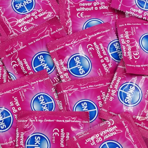Skins Natural Condoms Big Box – Skins Condoms Bulk Pack 100 with Extra Lubrication for Extra Safety & Greater Satisfaction