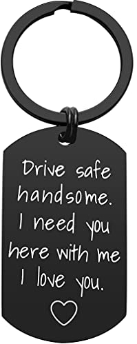 Tecreo Drive Safe Schlüsselanhänger I Love You Schlüsselanhänger Freund Ehemann Geschenk Fahrer Geburtstag Geschenke für Ihn Freund Ehemann Geschenke