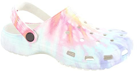 Ella Shoes Sabots pour femme en EVA moulé léger et confortable - Élégants - Colorés - Teinture par nœuds, Marbe rose, 39 EU