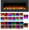 Mystflame Galaxy 60 Pro - Camino Elettrico da Parete Wi-Fi con 13 Colori di Fiamma e Luce Inferiore, Letto di Combustibile in Legno e Cristallo, Termostato da 750/1500 W, Telecomando e Touchscreen