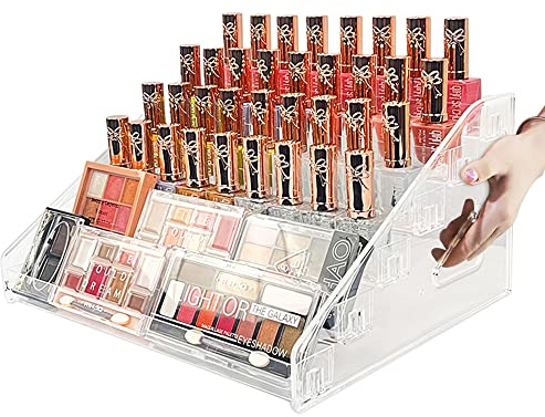 NiCoLa Nail Polish Acrylic Organiser, 6 Tiers Clear Nail Polish Display Rack Stand Holder, Nail Polish Storage Rack Shelf Holds Nail Varnish Makeup Organizer