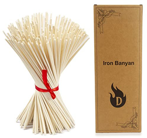 Iron Banyan Reed Diffuser Sticks, 25 cm natürliche Rattan Holz Sticks, Reed Sticks, ätherisches Öl Aroma Diffuser Ersatz Sticks für Aroma Duft (Primary, 19)