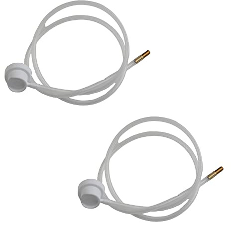 Puupaa Verlängerungs-Sprühschlauch-Set, flexibler transparenter Schlauch mit Metall-Sprühdüse, 61 cm, Weiß und Gold, 2 Stück