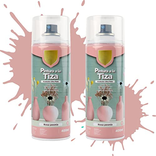 Etrexonline Pintura en Spray Ultra Mate a la Tiza, Chalk Paint Spray, Ideal para Metal,Madera y Cerámica, Acabado de Estilo Vintage - Colores Rosa Peonia (400ml, 2 Unidades)