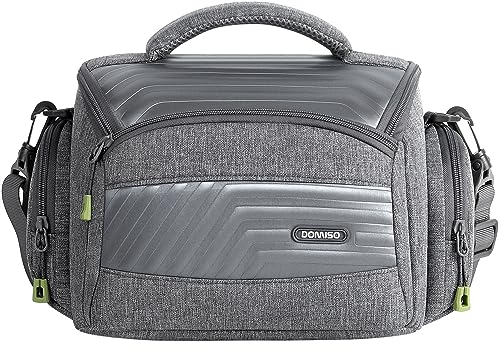 DOMISO SLR DSLR Kameratasche Wasserdicht Fototasche Schutztasche für Spiegelreflexkamera Systemkamera Kompaktkamera Canon Sony, Grau