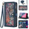 Phone Case for iPhone 7plus 8plus 7/8 Plus Wallet Cover With Screen Protector and Crossbody Wrist Strap Leather Flip Pattern Zipper Credit Card Holder Cell i Phone7s 7s + 7+ 8s 8+ Phones8 7p 8p Blue