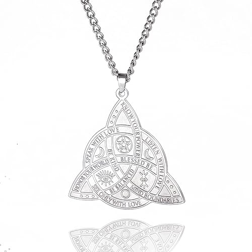 VASSAGO Collana con ciondolo a nodo di strega triquetra triquetra collana con nodo celtico triquetra cristiana Trinità collana con nodo irlandese strega wicca pagano gioielli