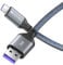 Sonero Cable de carga USB-C a USB-A, cable de carga para teléfono móvil, cable de carga rápida USB C, cable USB tipo C, USB 2.0, 5V/5A, gris/azul, 1,50m