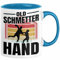 Handball Geschenk Tasse Geschenkidee Handball-Spieler Handballspielerin Mädchen Jungs Kaffee-Becher Old Schmetterhand (Blau)