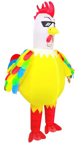 Silom Aufblasbares Huhn Kostüm für Erwachsene Kinder, Ostern, Halloween, Kostüm, Huhn, Hahn, Kostüme für Männer und Frauen, Cosplay, Weihnachten, Geburtstag, Hochzeit, Party (Kinder)
