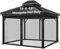 Dhyazqfit Moskitonetz für Outdoor-Pavillon, Baldachin, 4 Paneele, Baldachin mit 2 Reißverschlüssen, für 3 x 3 m Terrassenpavillon und Zelt (nur Moskitonetz ohne Rahmen), 3 x 3 m mit Doppeltür (schwarz