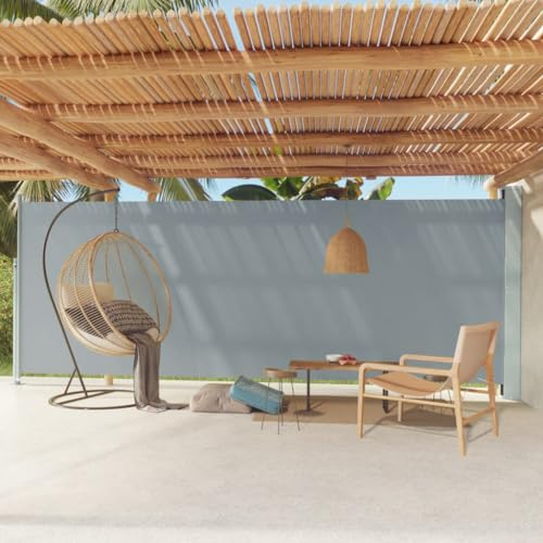 Home Outdoor OthersPatio Seitenmarkise, einziehbar, 200 x 600 cm, Grau