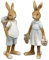 formano 2er Set Hase und Häsin mit Osterkorb | Osterhase Hasenpaar Osterdeko | 17 cm