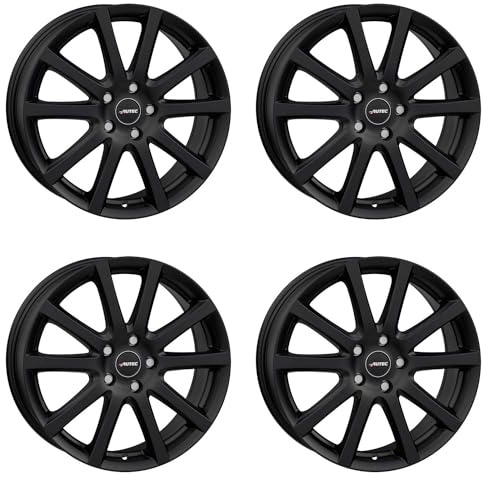 4x AUTEC Felgen Alufelgen SKANDIC 6.5x16 ET37 4x100 Schwarz matt kompatibel mit Toyota Yaris Aygo Corolla iQ
