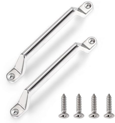 Lawei 2 Stück Wohnwagen-Haltegriff, robuster 304 Edelstahl, Metall-Haltegriffe, Eingangstür-Hilfe, Haltegriffe für Wohnmobil, Anhänger, Wohnmobil, Ladungsanhänger, Auto, Boot, mit Schrauben