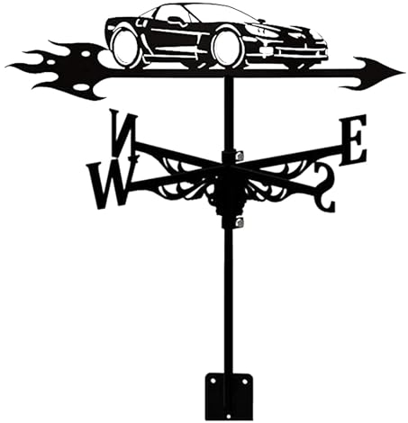 Wetterfahne für Garten, Retro, Edelstahl, langlebig, Auto-Form, Wetterfahne mit Rost-Beschichtung, für Hof, Kuppeln, Bauernhof, Schuppen, Messwerkzeug (A)