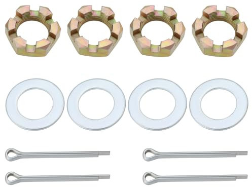 OTOTEC 2 Sets Trailer Nut Kit 1 inch Carbon Steel Shaft Washers 2.3 inches Long Cotter Pins Compatible with 1 Shaft Spindle for Trailer RV Boat