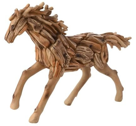 Widdop and Co. Naturecraft – Treibholz-Kollektion – selbststehendes Pferd in Holzoptik, Statue/Figur/dekoratives Ornament – Haushaltswaren für Tierliebhaber und Wildtier-Enthusiasten.