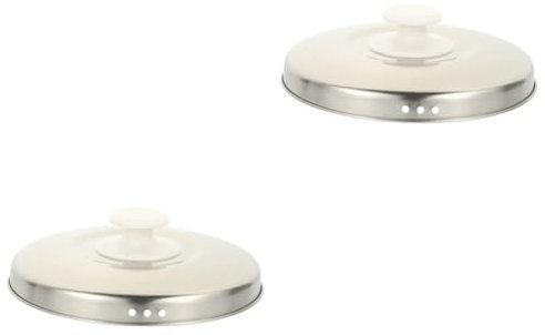 Amosfun 2pcs Universal Pot Lid Metal Rice Cooker Cover Stainless Steel Lid for Rice Pots